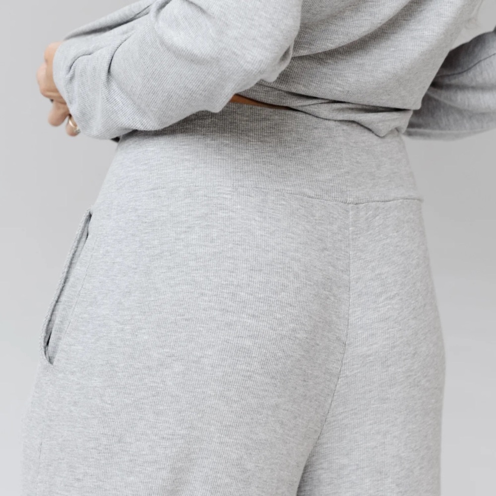 Grey Rib-Knit Lounge Pant - Picture 6 of 6